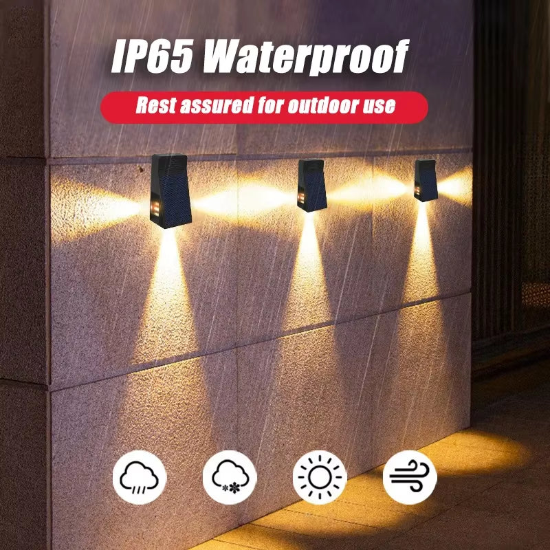 Solar Wall Lamp Outdoor LED Wall Washers Light Garden Decoration Lighting Adjustable Angle Waterproof for Courtyard Lighting