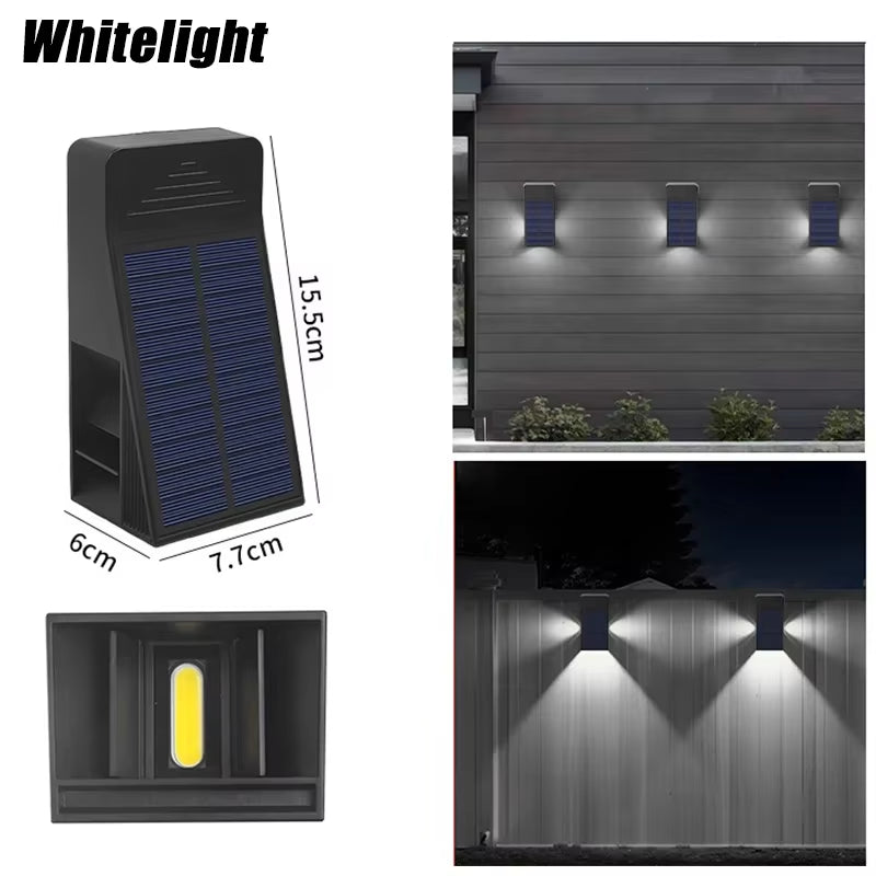 Solar Wall Lamp Outdoor LED Wall Washers Light Garden Decoration Lighting Adjustable Angle Waterproof for Courtyard Lighting