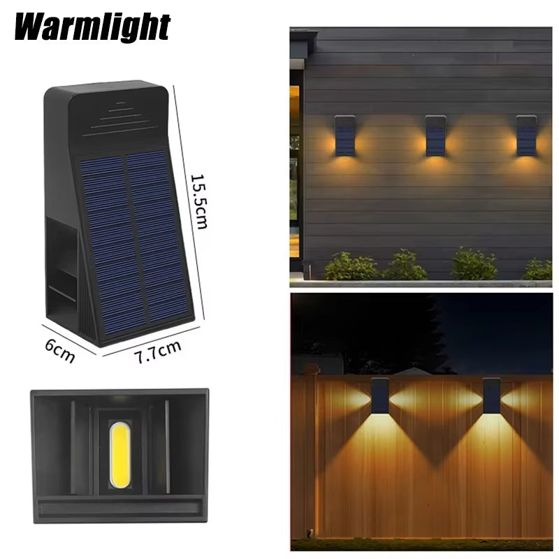 Solar Wall Lamp Outdoor LED Wall Washers Light Garden Decoration Lighting Adjustable Angle Waterproof for Courtyard Lighting